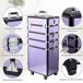 Maletín de Maquillaje Profesional Aluminio, ABS, Fieltro HOMCOM Maletín de Maquillaje Profesional Aluminio, ABS, Fieltro HOMCOM Violeta
