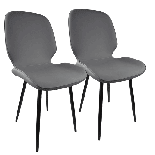 Cadeira AMBERES Cinza - Design Escandinavo, Ergonômica e Moderna, Estofado Suave, Pés Metálicos, Resistente e Elegante