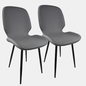 Cadeira AMBERES Cinza - Design Escandinavo, Ergonômica e Moderna, Estofado Suave, Pés Metálicos, Resistente e Elegante
