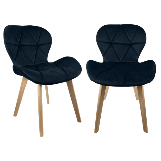 Cadeira Oslo Preta de Estilo Escandinavo com Estrutura de Madeira de Freixo, Assento de Veludo Suave e Encosto Ergonômico, Ideal para Interiores Modernos