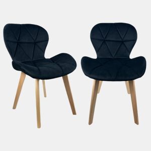 Cadeira Oslo Preta de Estilo Escandinavo com Estrutura de Madeira de Freixo, Assento de Veludo Suave e Encosto Ergonômico, Ideal para Interiores Modernos