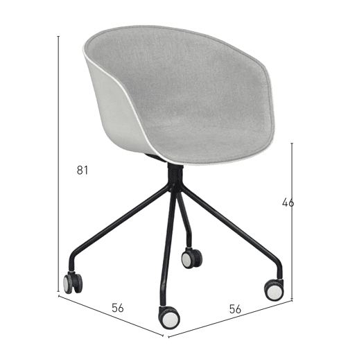 Cadeira Cute Wheels cinzenta