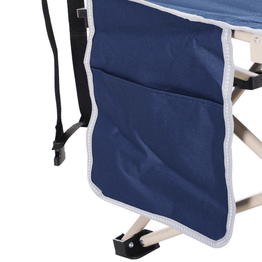 Outsunny Cama de Campismo Dobrável em Tecido Oxford 600D com 1 Bolso Lateral, Saco de Transporte e Estrutura de Aço, Suporta até 150 kg, Ideal para Praia e Caminhadas, 190x68x52 cm, Azul
