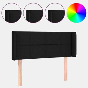 vidaXL Cabeceira de cama c luzes LED tecido 83x16x7888 cm preto