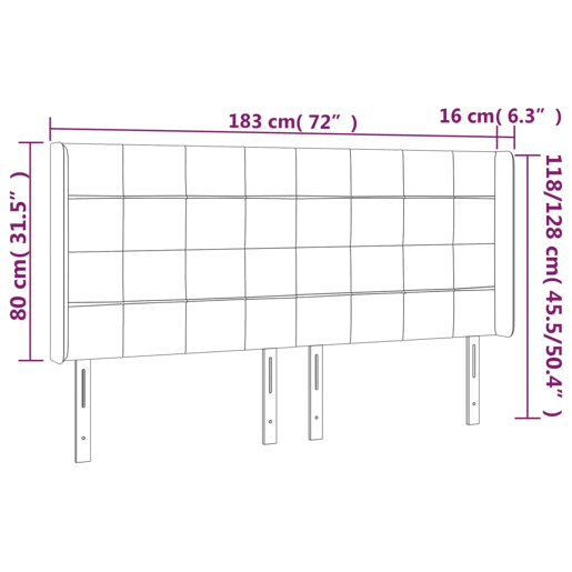 vidaXL Cabeceira de cama c luzes LED tecido 183x16x118128cm castanho vidaXL Cabeceira de cama c luzes LED tecido 183x16x118128cm castanho