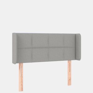 vidaXL Cabeceira de cama c luzes LED tecido 93x16x7888cm cinza-claro