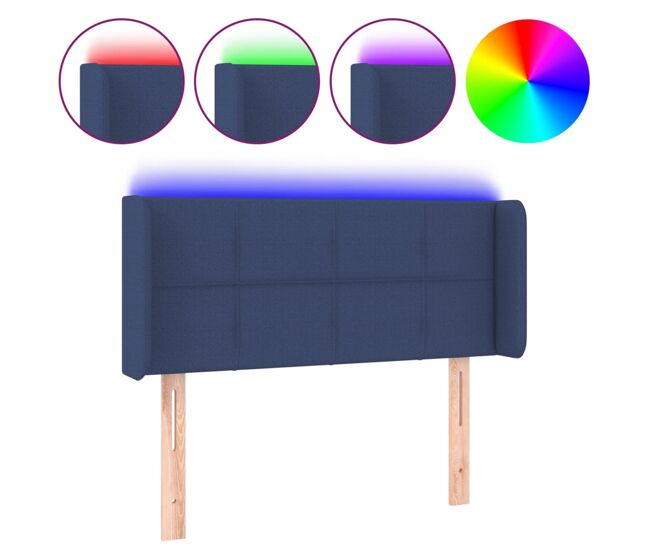 Vidaxl cabecero con led de tela azul 93x16x78/88 cm