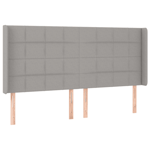 vidaXL Cabeceira cama c luzes LED tecido 163x16x118128cm cinza-claro