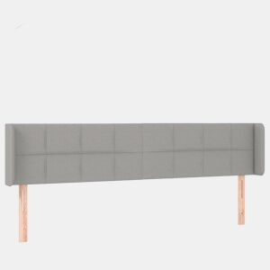vidaXL Cabeceira cama c luzes LED tecido 203x16x7888 cm cinza-claro