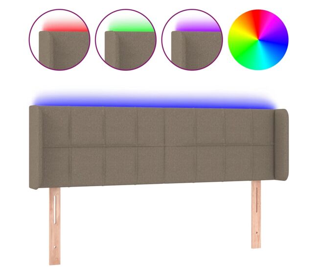 Vidaxl cabecero con led de tela gris taupe 147x16x78/88 cm