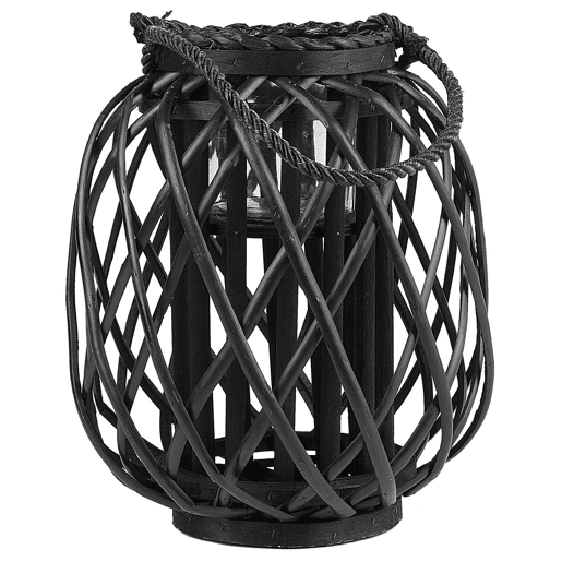 Lanterna MAURITIUS Madeira de salgueiro 30 cm Preto Lanterna MAURITIUS Madeira de salgueiro 30 cm Preto