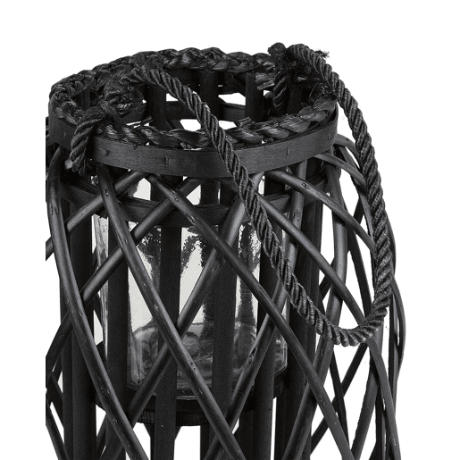 Lanterna MAURITIUS Madeira de salgueiro 40 cm Preto