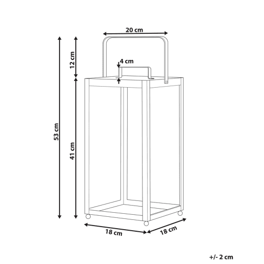Lanterna LEPAR Metal 41 cm Preto