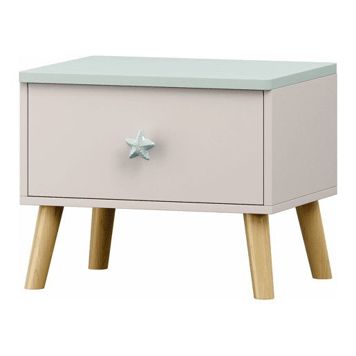 Mesa de cabeceira para crianças Sandnes con gaveta 31x38x30 cm BrancoVerde en.casa