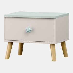 Mesa de cabeceira para crianças Sandnes con gaveta 31x38x30 cm BrancoVerde en.casa
