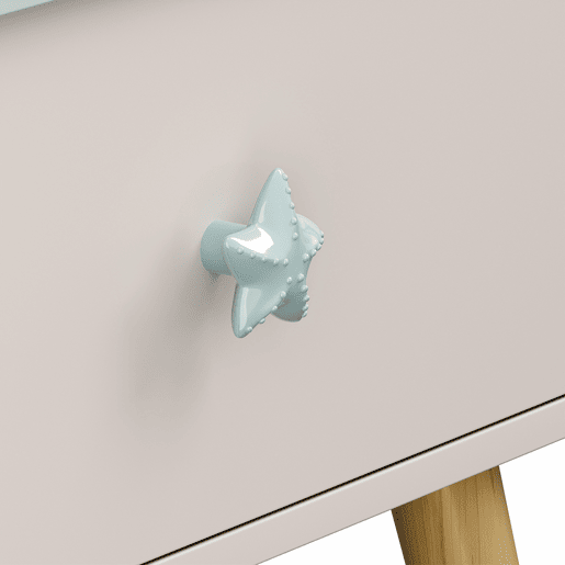 Mesa de cabeceira para crianças Sandnes con gaveta 31x38x30 cm BrancoVerde en.casa