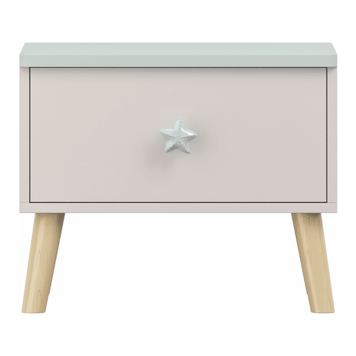 Mesa de cabeceira para crianças Sandnes con gaveta 31x38x30 cm BrancoVerde en.casa