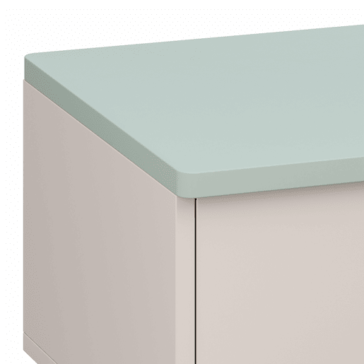 Mesa de cabeceira para crianças Sandnes con gaveta 31x38x30 cm BrancoVerde en.casa