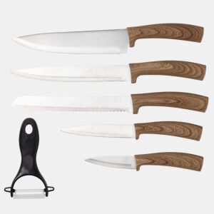 Conjunto de 5 facas e descascador