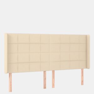 vidaXL Cabeceira cama c luzes LED tecido 203x16x118128 cm cor creme