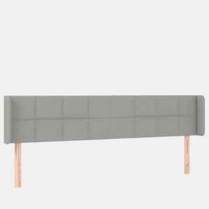 vidaXL Cabeceira cama c luzes LED tecido 183x16x7888 cm cinza-claro