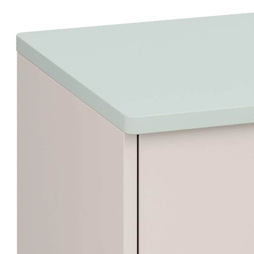 Cómoda para crianças Sandnes com 3 gavetas 62x38x30cm Branco  Verde en.casa
