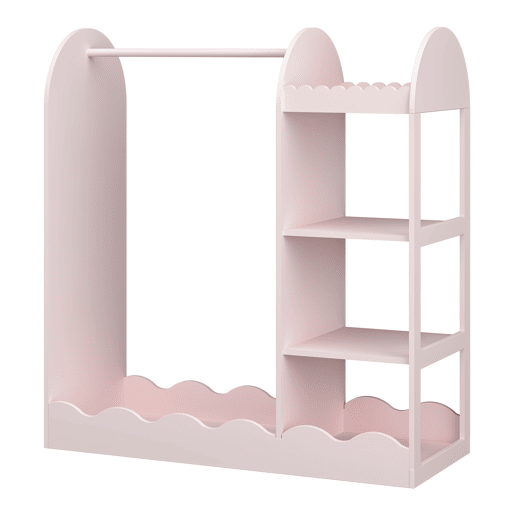 Bengaleiro para crianças Vestnes com espelho 100x94x38 cm Cotton Candy en.casa