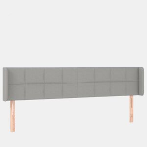 vidaXL Cabeceira cama c luzes LED tecido 163x16x7888 cm cinza-claro