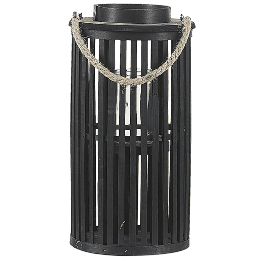 Lanterna LUZON Madeira de salgueiro 40 cm Preto