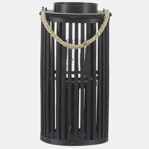 Lanterna LUZON Madeira de salgueiro 40 cm Preto