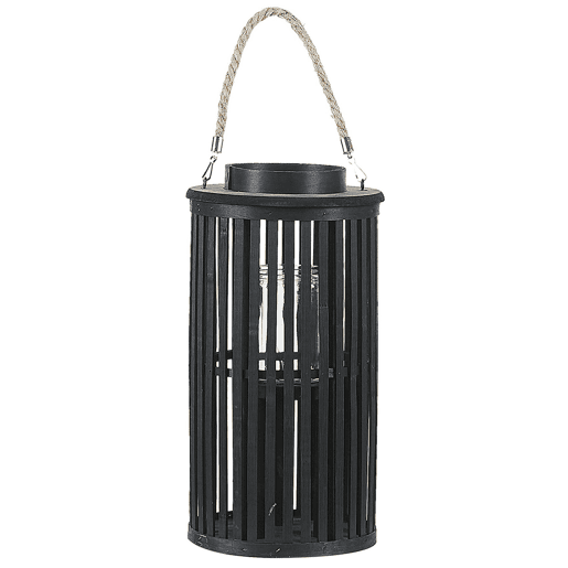 Lanterna LUZON Madeira de salgueiro 40 cm Preto
