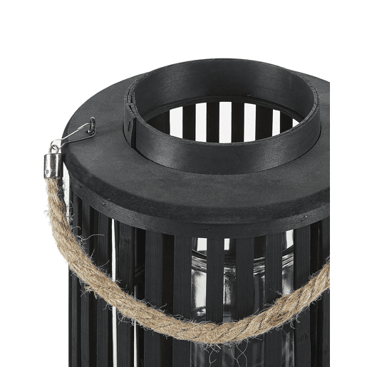 Lanterna LUZON Madeira de salgueiro 40 cm Preto