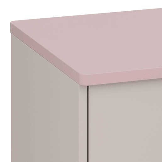 Cómoda para crianças Sandnes com 3 gavetas 62x38x30cm Branco  Rosa en.casa