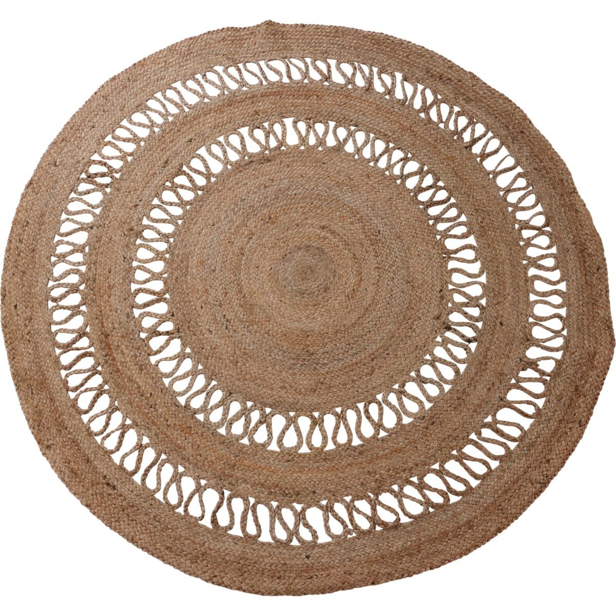 Alfombra Redonda Trenzado con Diseño Calado
