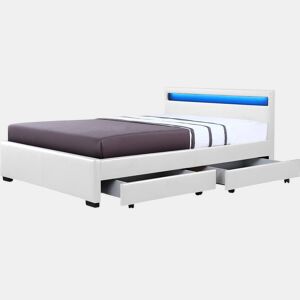 Cama LED com 4 gavetas ico - 160 × 200 cm - Branco