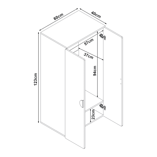 Armário de criança Sandnes com 2 portas 123x60x40 cm BrancoRosaen.casa Armário de criança Sandnes com 2 portas 123x60x40 cm BrancoRosaen.casa