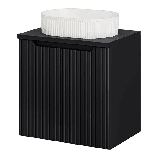 Móvel de lavatório NEWPORT com 2 portas ranhuradas 60x71x40cm Preto en.casa