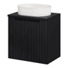 Móvel de lavatório NEWPORT com 2 portas ranhuradas 60x71x40cm Preto en.casa