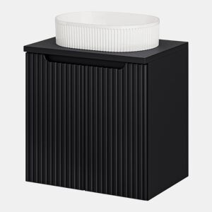 Móvel de lavatório NEWPORT com 2 portas ranhuradas 60x71x40cm Preto en.casa