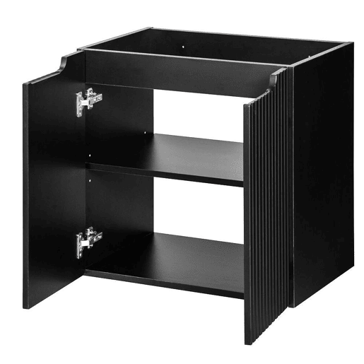 Móvel de lavatório NEWPORT com 2 portas ranhuradas 60x71x40cm Preto en.casa