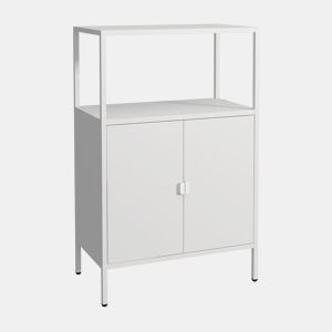 Armário de escritório Hailuoto com compartimentos e 2 portas em aço 110 x 70 x 40 cm - Cinzento claro en.casa