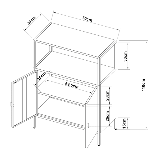 Armário de escritório Hailuoto com compartimentos e 2 portas em aço 110 x 70 x 40 cm - Cinzento claro en.casa Armário de escritório Hailuoto com compartimentos e 2 portas em aço 110 x 70 x 40 cm - Cinzento claro en.casa