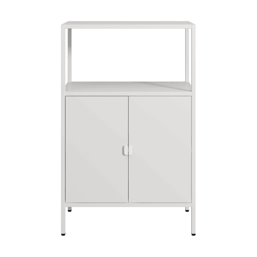 Armário de escritório Hailuoto com compartimentos e 2 portas em aço 110 x 70 x 40 cm - Cinzento claro en.casa Armário de escritório Hailuoto com compartimentos e 2 portas em aço 110 x 70 x 40 cm - Cinzento claro en.casa