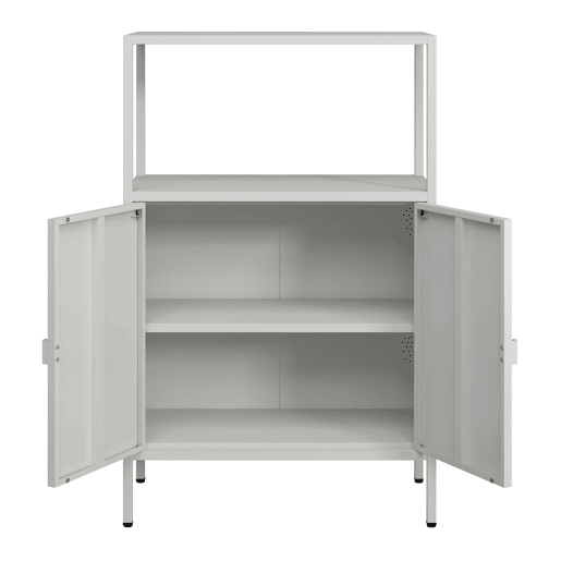 Armário de escritório Hailuoto com compartimentos e 2 portas em aço 110 x 70 x 40 cm - Cinzento claro en.casa Armário de escritório Hailuoto com compartimentos e 2 portas em aço 110 x 70 x 40 cm - Cinzento claro en.casa