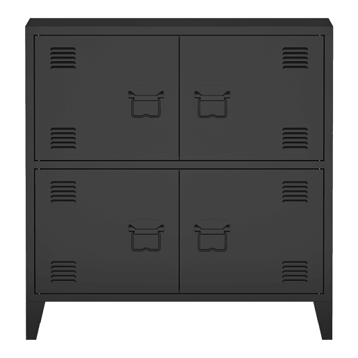 Armário de escritório Hamina com 2 compartimentos e 4 portas aço 82 x 80 x 40 cm - Preto en.casa