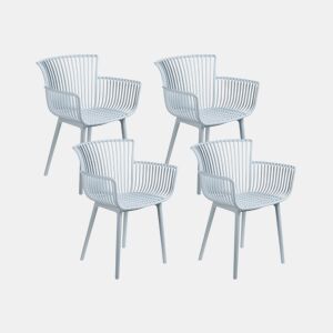 Conjunto de 4 cadeiras de jardim PESARO Azul claro