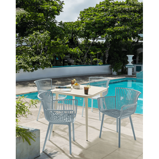Conjunto de 4 cadeiras de jardim PESARO Azul claro