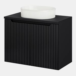 Móvel de lavatório NEWPORT com 2 portas ranhuradas 80x71x40cm Preto en.casa