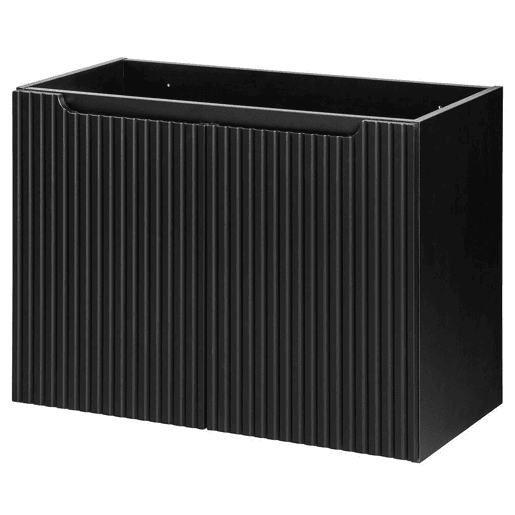 Móvel de lavatório NEWPORT com 2 portas ranhuradas 80x71x40cm Preto en.casa