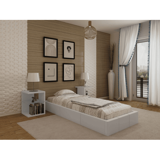 Cama Sommier Home Individual (Branco)(200×90 cm) Cama Sommier Home Individual (Branco)(200×90 cm)